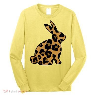 Cute Leopard Pattern Easter Bunny Rabbit Long Sleeve Shirt