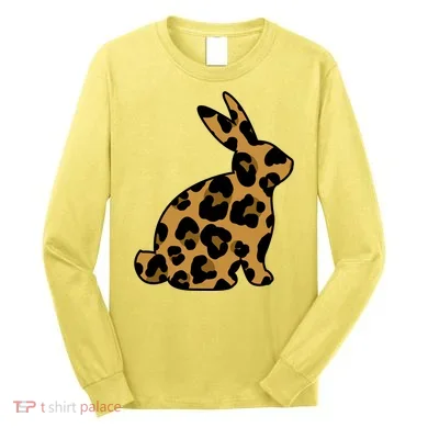 Cute Leopard Pattern Easter Bunny Rabbit Long Sleeve Shirt