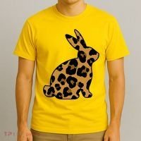 Cute Leopard Pattern Easter Bunny Rabbit T-Shirt thumb 3