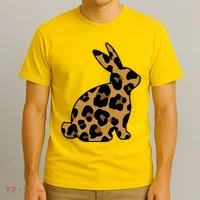 Cute Leopard Pattern Easter Bunny Rabbit T-Shirt thumb 3