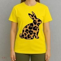 Cute Leopard Pattern Easter Bunny Rabbit T-Shirt thumb 4