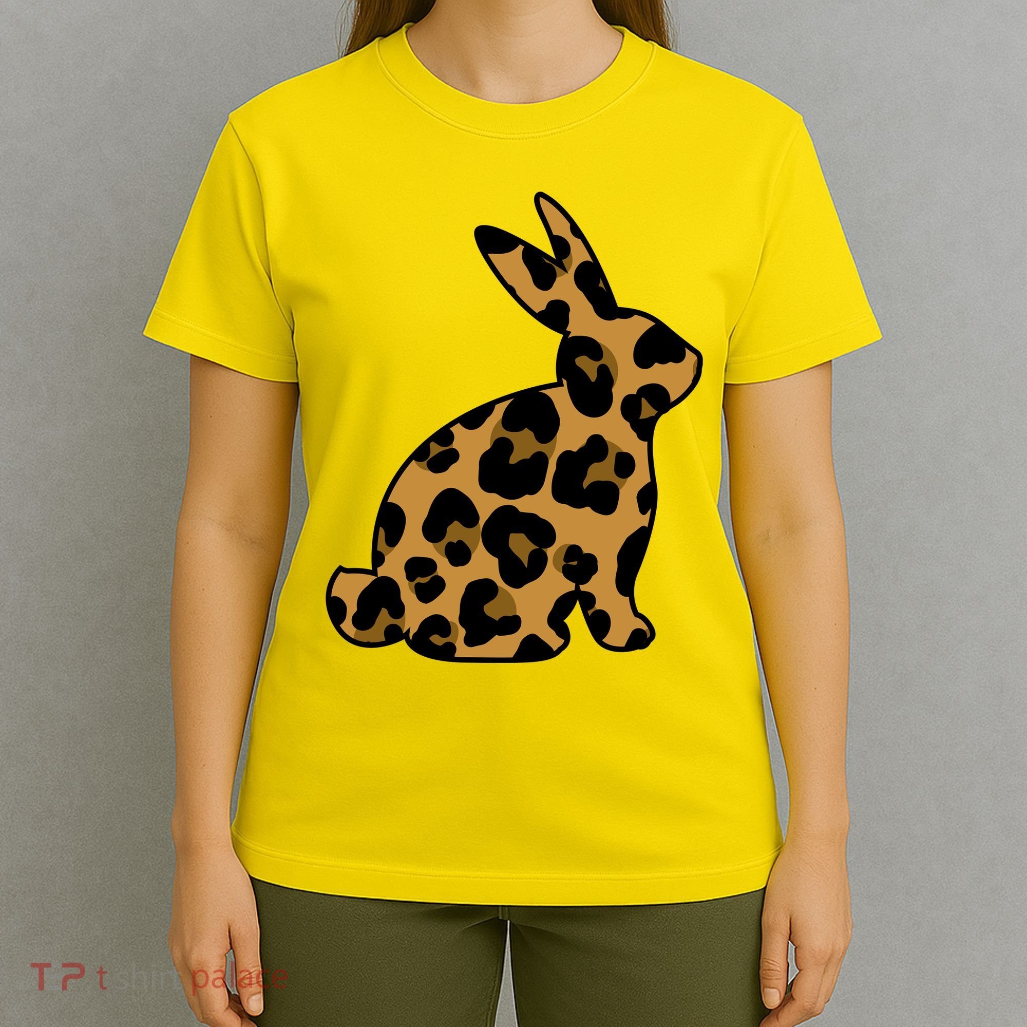 Cute Leopard Pattern Easter Bunny Rabbit T-Shirt