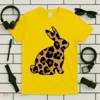 Cute Leopard Pattern Easter Bunny Rabbit T-Shirt thumb 5
