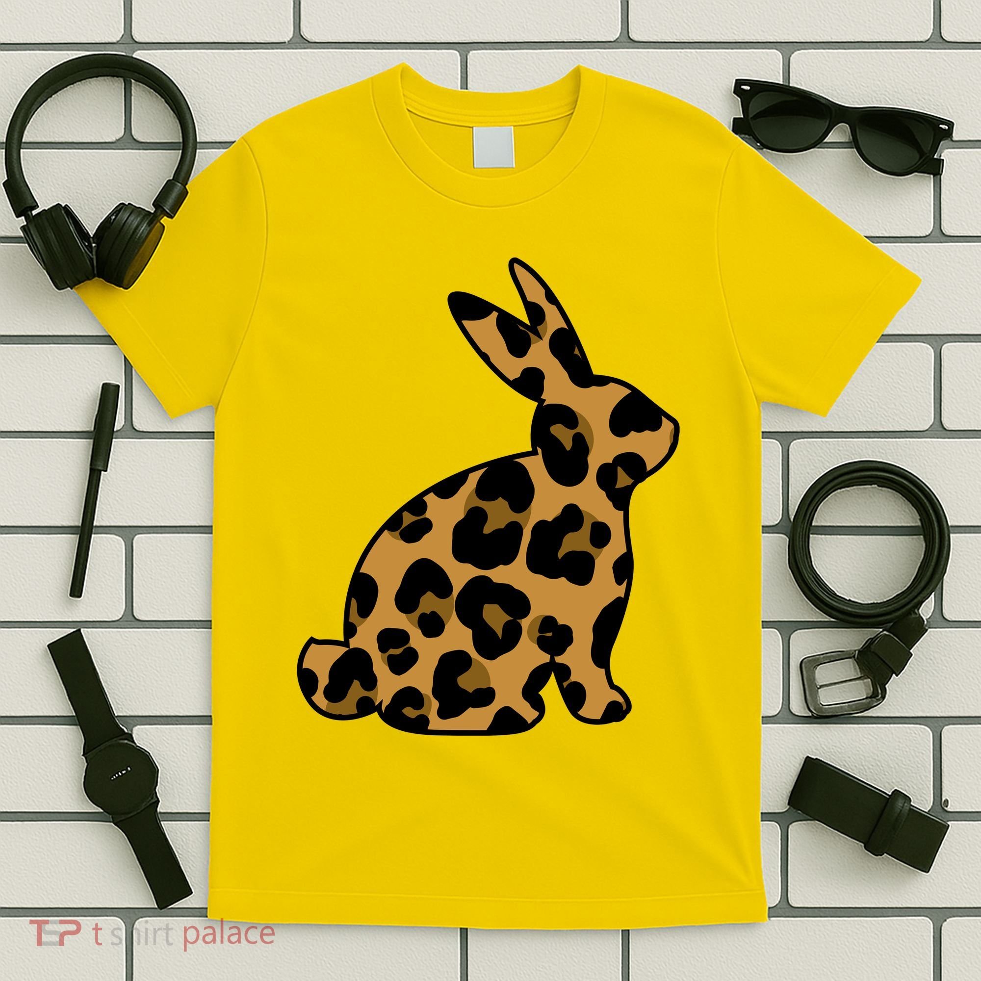 Cute Leopard Pattern Easter Bunny Rabbit T-Shirt