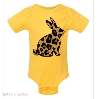 Cute Leopard Pattern Easter Bunny Rabbit Baby Bodysuit thumb 0