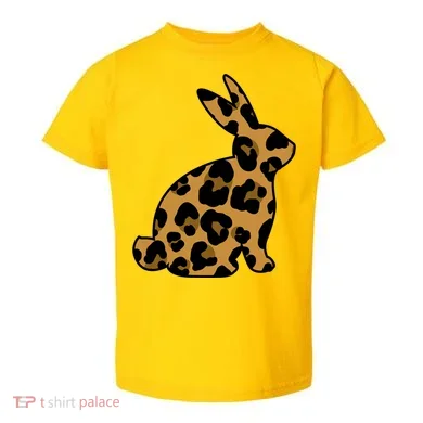 Cute Leopard Pattern Easter Bunny Rabbit Toddler T-Shirt