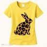 Cute Leopard Pattern Easter Bunny Rabbit Women's T-Shirt