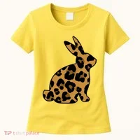 Cute Leopard Pattern Easter Bunny Rabbit Women's T-Shirt thumb 0