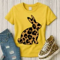 Cute Leopard Pattern Easter Bunny Rabbit Women's T-Shirt thumb 3