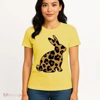 Cute Leopard Pattern Easter Bunny Rabbit Women's T-Shirt thumb 4