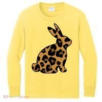 Cute Leopard Pattern Easter Bunny Rabbit Kids Long Sleeve Shirt thumb 0