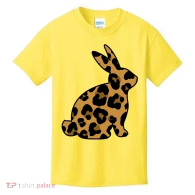 Cute Leopard Pattern Easter Bunny Rabbit Kids T-Shirt