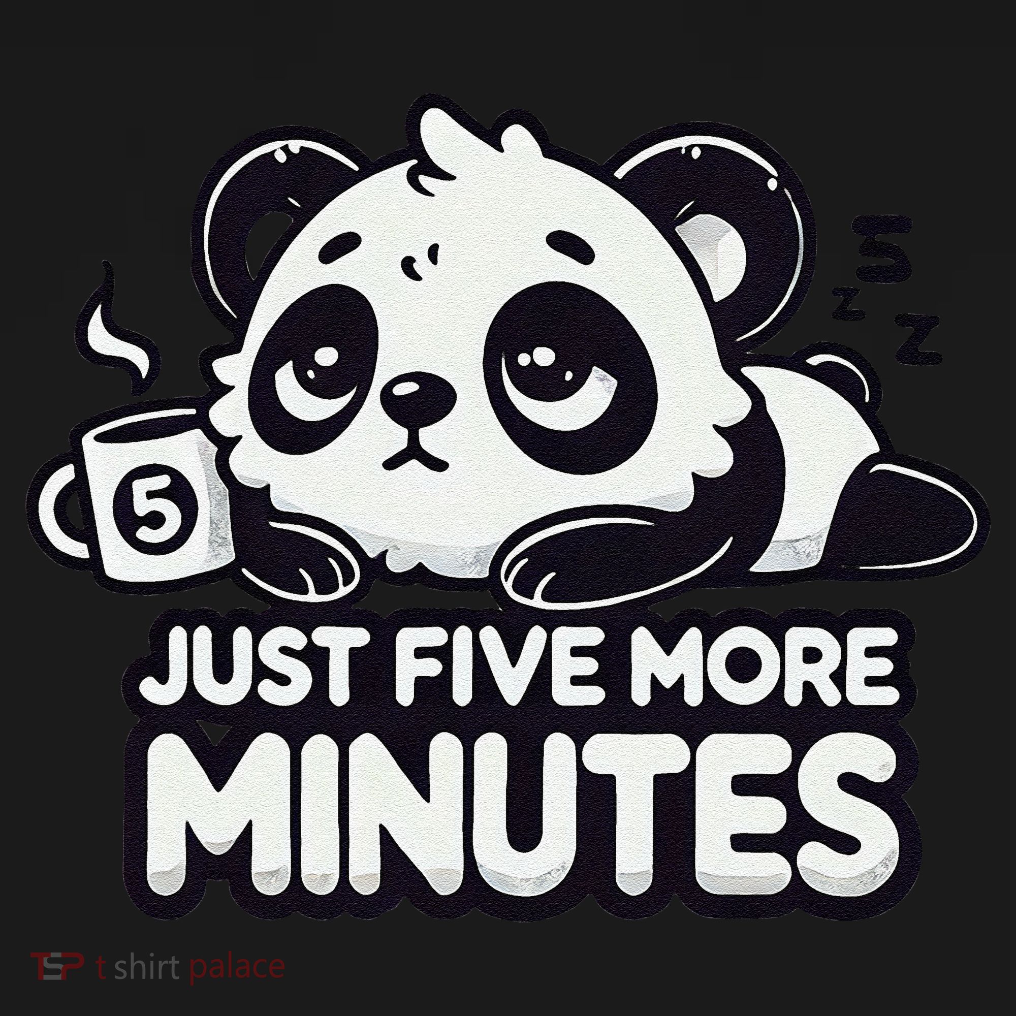 Cute Lazy Panda Just Five More Minutes Sleepy Apron