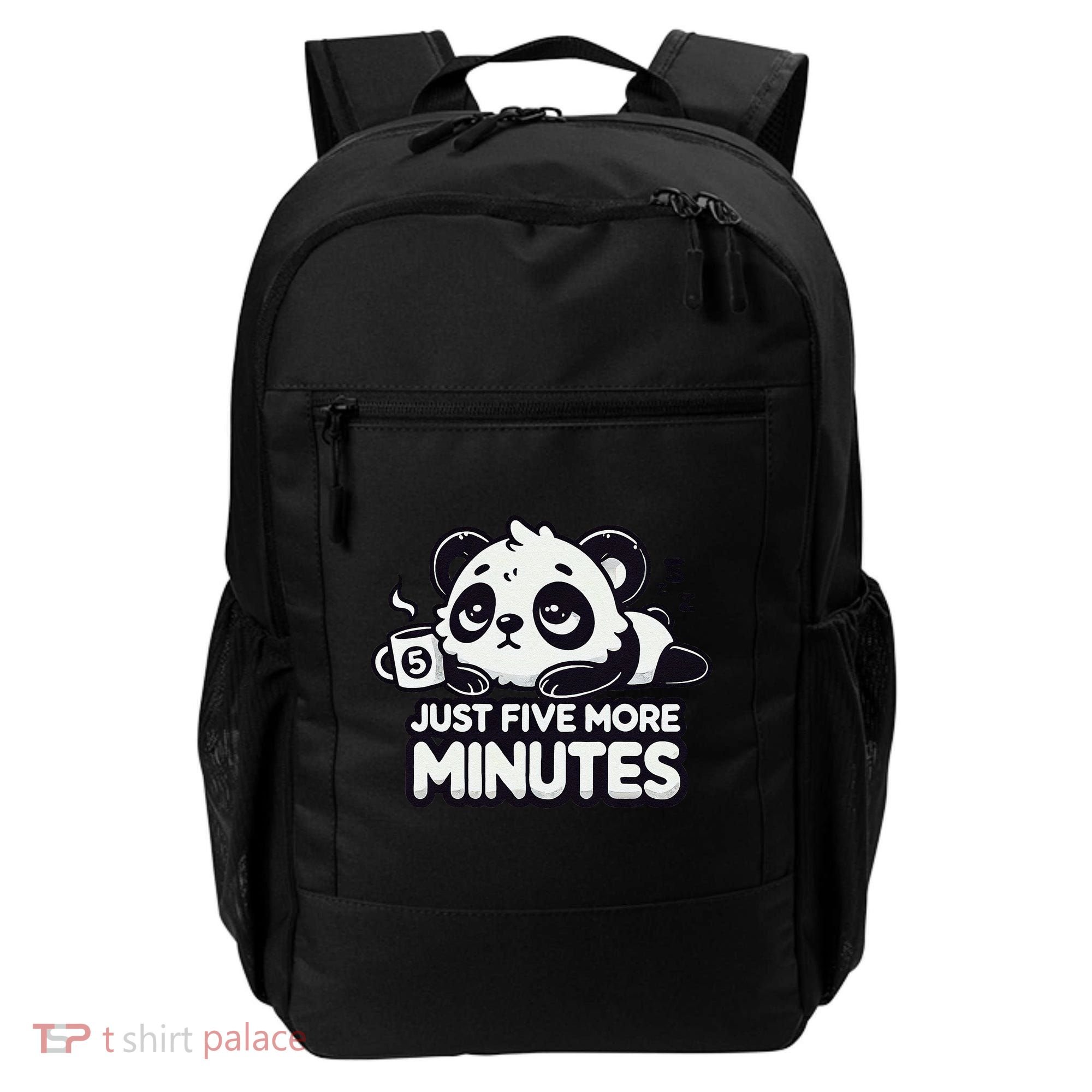 Cute Lazy Panda Just Five More Minutes Sleepy Backpack