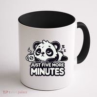 Cute Lazy Panda Just Five More Minutes Sleepy Coffee Mug thumb 1