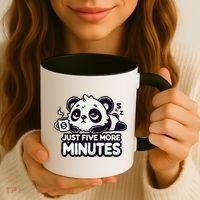 Cute Lazy Panda Just Five More Minutes Sleepy Coffee Mug thumb 3