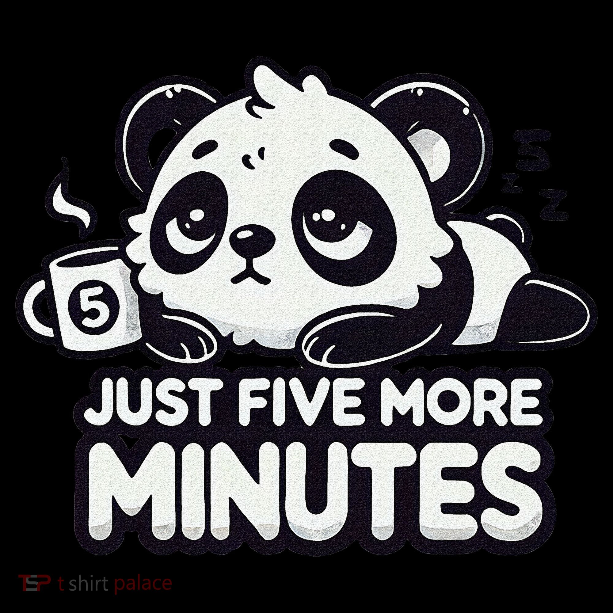 Cute Lazy Panda Just Five More Minutes Sleepy Coffee Mug