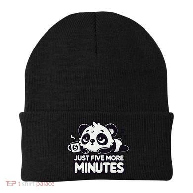 Cute Lazy Panda Just Five More Minutes Sleepy Beanie