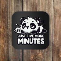 Cute Lazy Panda Just Five More Minutes Sleepy Coaster thumb 0