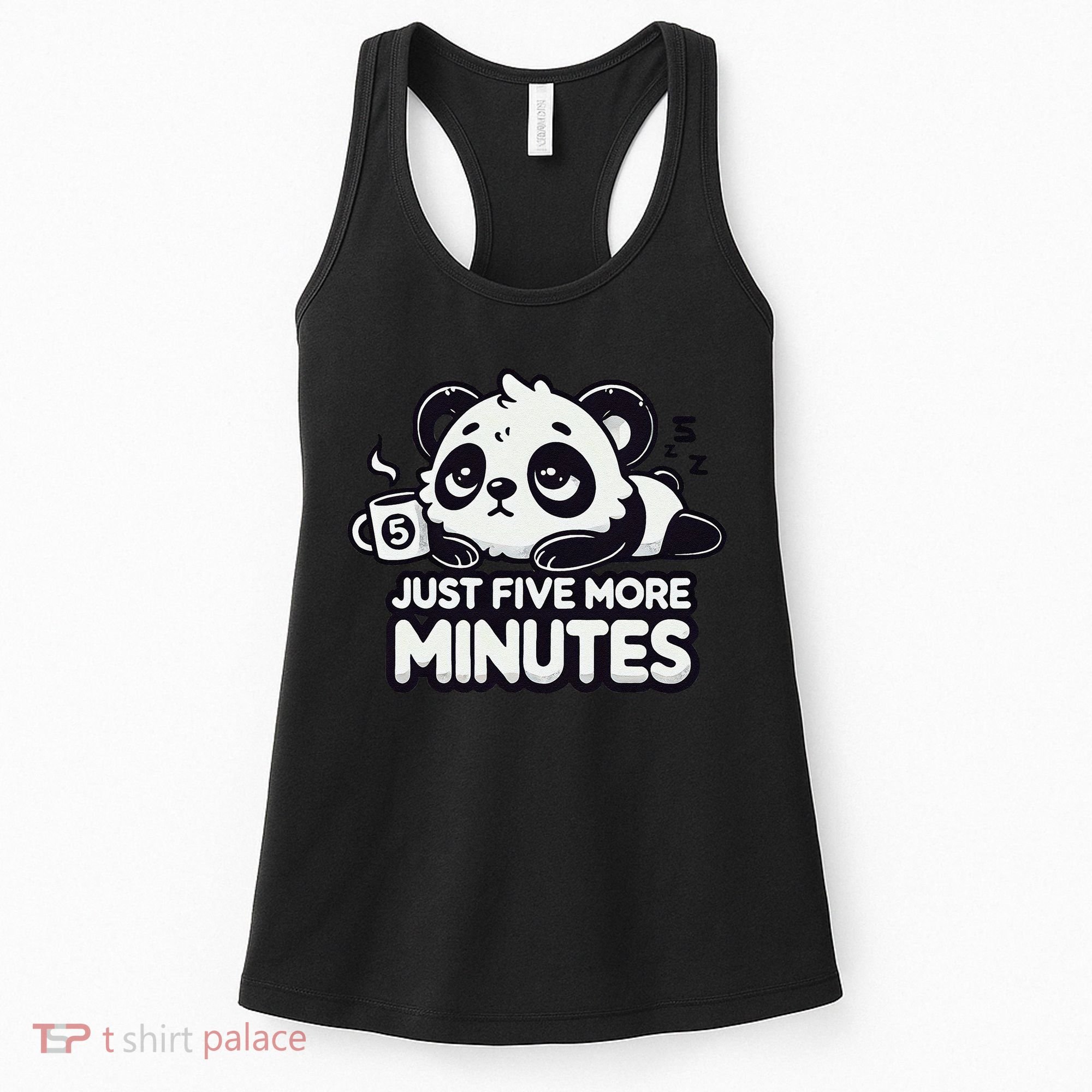 Cute Lazy Panda Just Five More Minutes Sleepy Women's Tank Top