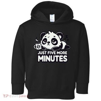 Cute Lazy Panda Just Five More Minutes Sleepy Toddler Hoodie