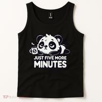Cute Lazy Panda Just Five More Minutes Sleepy Tank Top thumb 2