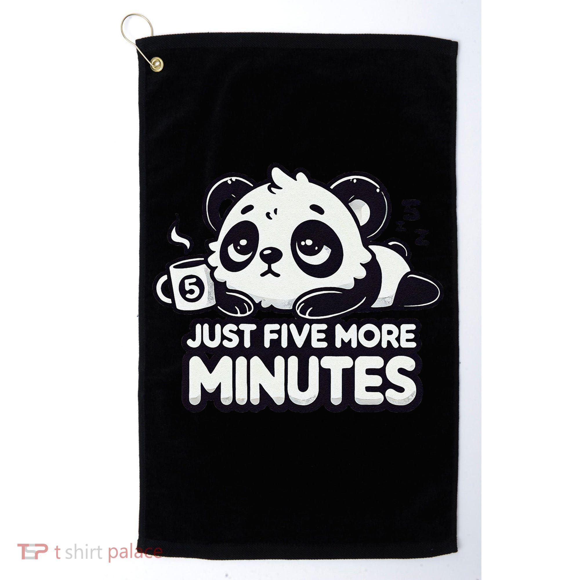 Cute Lazy Panda Just Five More Minutes Sleepy Golf Towel