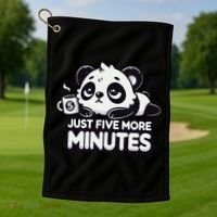 Cute Lazy Panda Just Five More Minutes Sleepy Golf Towel thumb 1