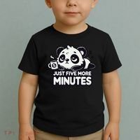 Cute Lazy Panda Just Five More Minutes Sleepy Toddler T-Shirt thumb 2