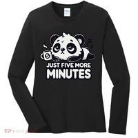 Cute Lazy Panda Just Five More Minutes Sleepy Women's Long Sleeve Shirt thumb 0