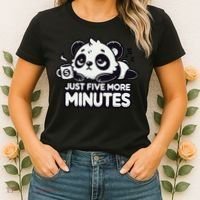 Cute Lazy Panda Just Five More Minutes Sleepy Women's T-Shirt thumb 2