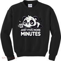 Cute Lazy Panda Just Five More Minutes Sleepy Kids Sweatshirt thumb 0