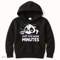 Cute Lazy Panda Just Five More Minutes Sleepy Kids Hoodie thumb 0