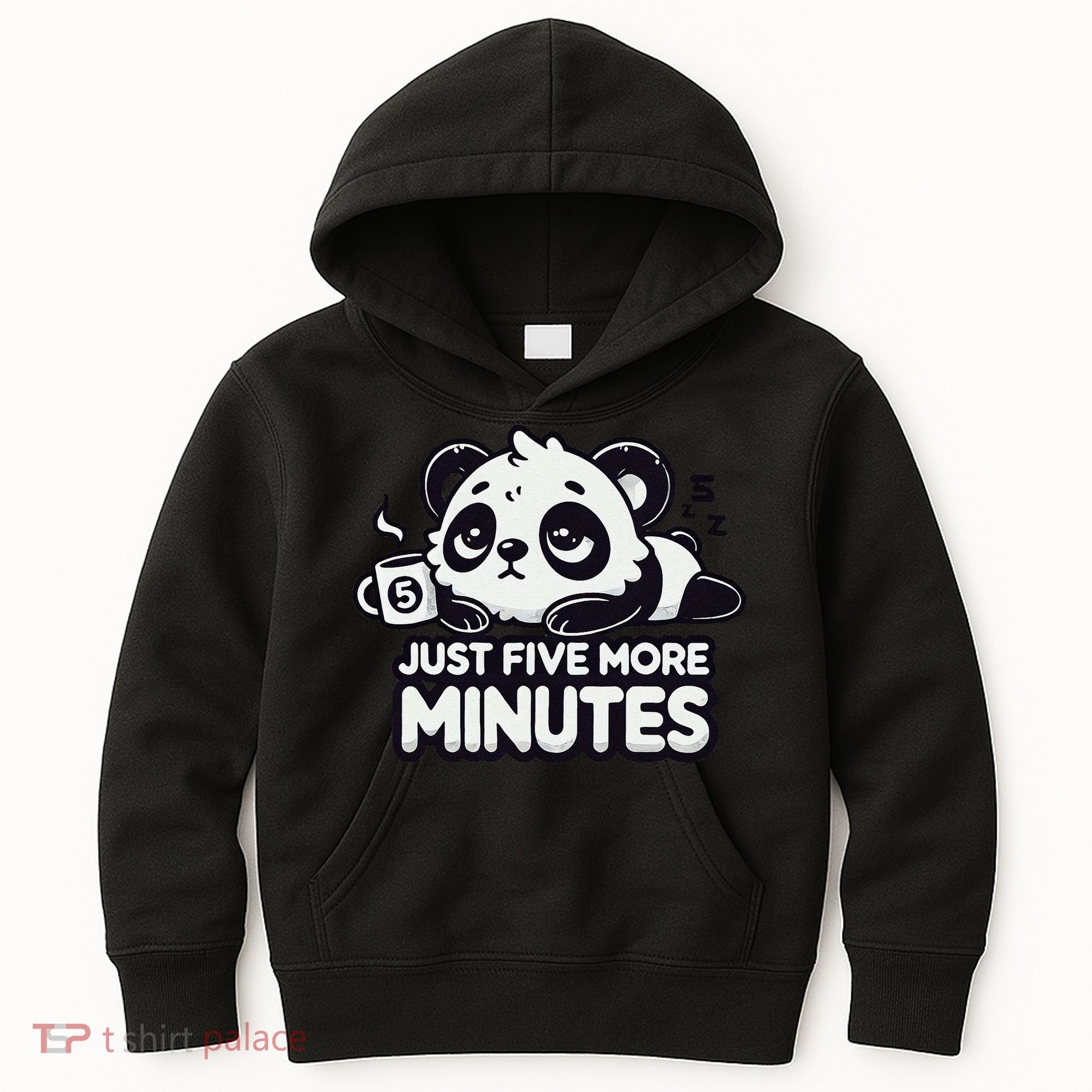 Cute Lazy Panda Just Five More Minutes Sleepy Kids Hoodie