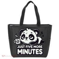 Cute Lazy Panda Just Five More Minutes Sleepy Tote Bag thumb 0