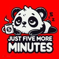 Cute Lazy Panda Just Five More Minutes Sleepy Santa Hat thumb 1
