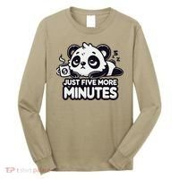 Cute Lazy Panda Just Five More Minutes Sleepy Long Sleeve Shirt thumb 0