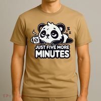 Cute Lazy Panda Just Five More Minutes Sleepy T-Shirt thumb 3