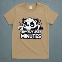Cute Lazy Panda Just Five More Minutes Sleepy T-Shirt thumb 5