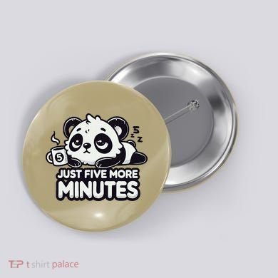 Cute Lazy Panda Just Five More Minutes Sleepy Button