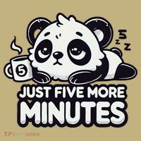 Cute Lazy Panda Just Five More Minutes Sleepy Mousepad thumb 1