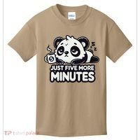 Cute Lazy Panda Just Five More Minutes Sleepy Kids T-Shirt thumb 0