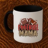 Cute Leopard Print Football Mama Coffee Mug thumb 2