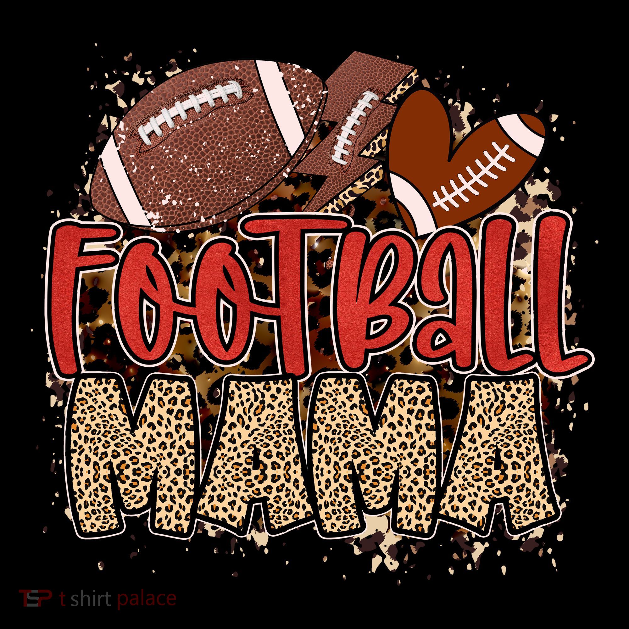 Cute Leopard Print Football Mama Coffee Mug