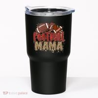 Cute Leopard Print Football Mama Tumbler thumb 0