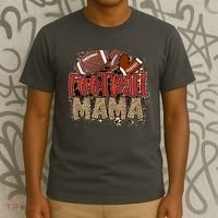 Cute Leopard Print Football Mama T-Shirt thumb 3