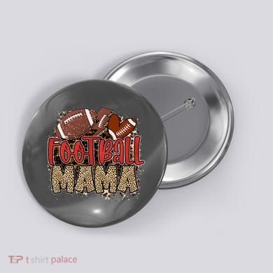 Cute Leopard Print Football Mama Button