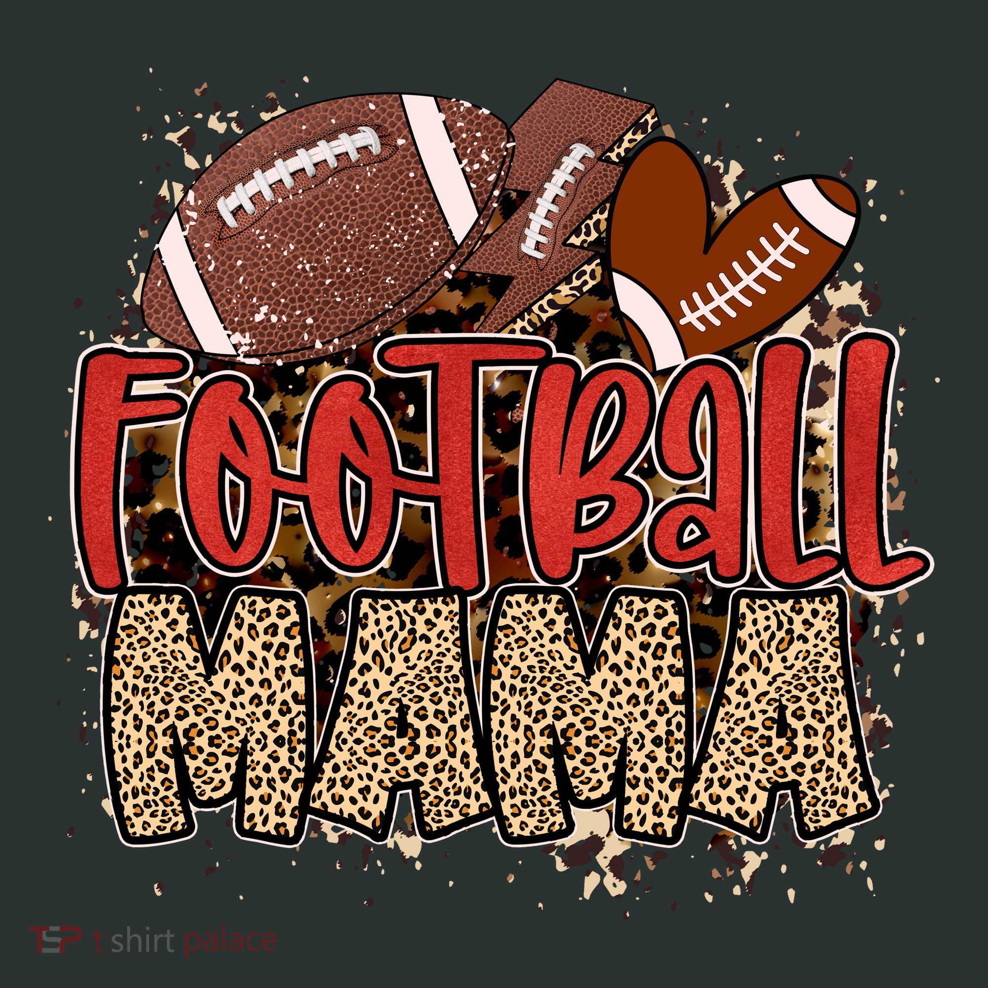 Cute Leopard Print Football Mama Coaster
