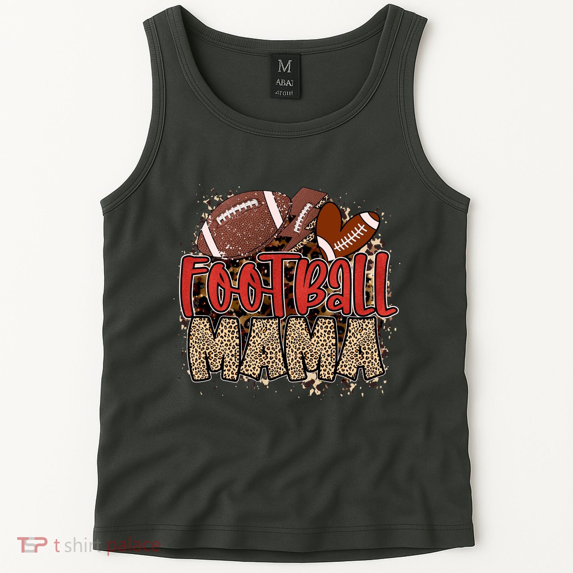 Cute Leopard Print Football Mama Tank Top