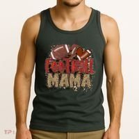 Cute Leopard Print Football Mama Tank Top thumb 3
